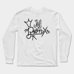 Bronx New York Graffiti Tag by oldschool writer Long Sleeve T-Shirt